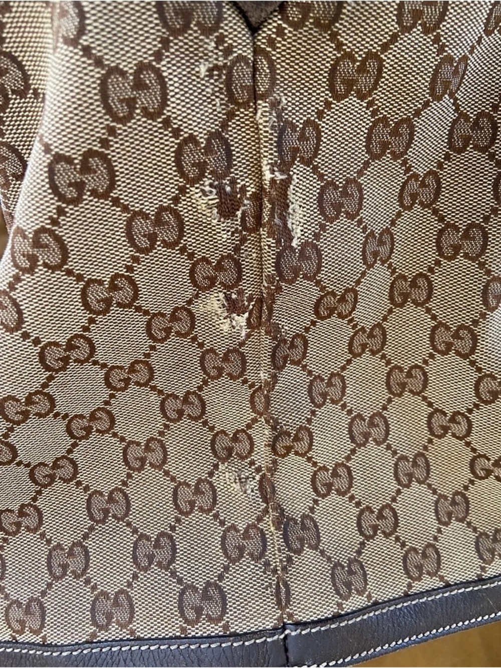 Gucci authentic vintage Canvas Tote with Leather Trim. - Picture 6 of 7
